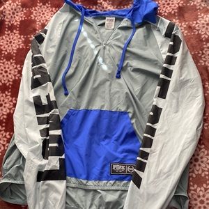Blue vs pink rain jacket